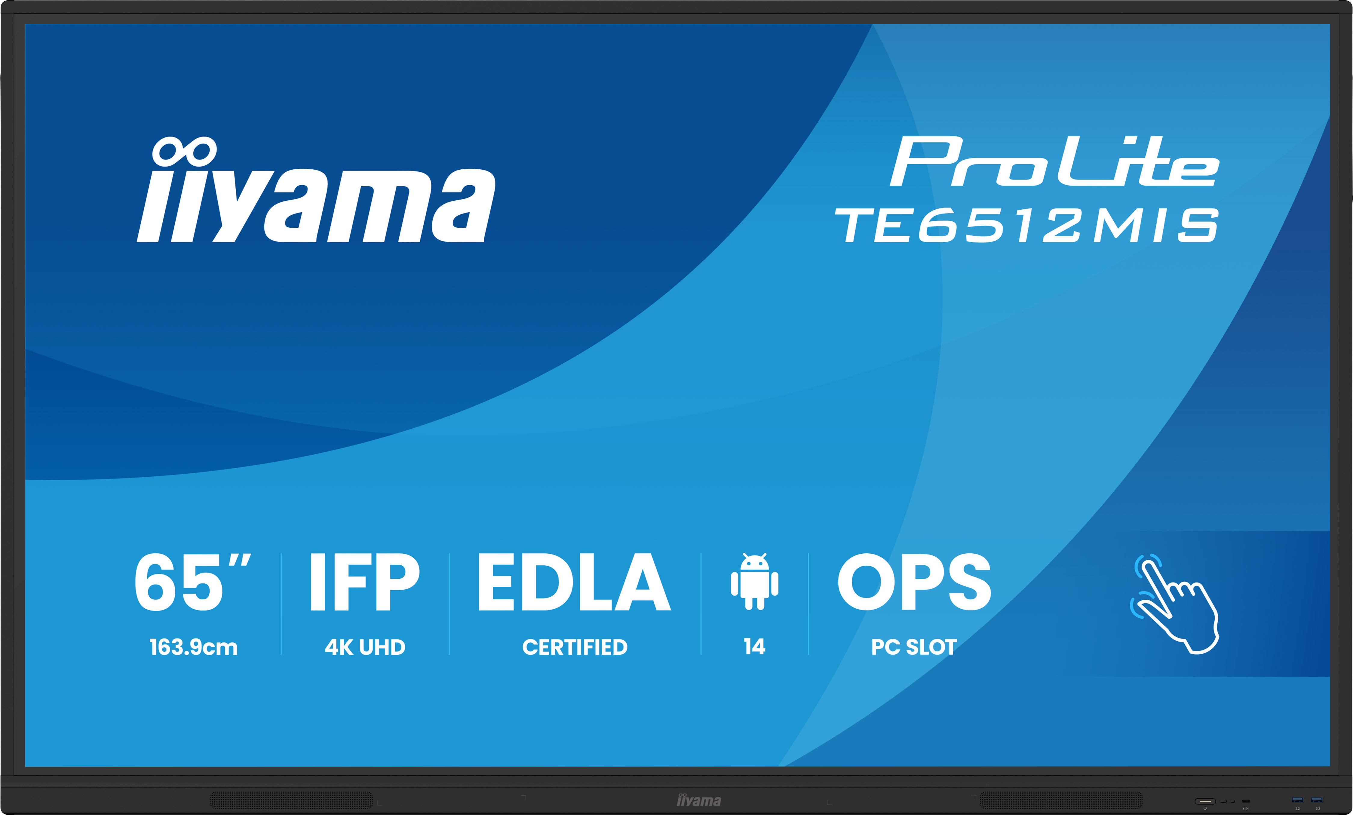 iiyama TE6512MIS-B4AG skilte display Digital fladpaneldisplay 165,1 cm (65") LCD Wi-Fi 400 cd/m² 4K Ultra HD Sort Berøringsskærm Indbygget processer Android 11 24/7