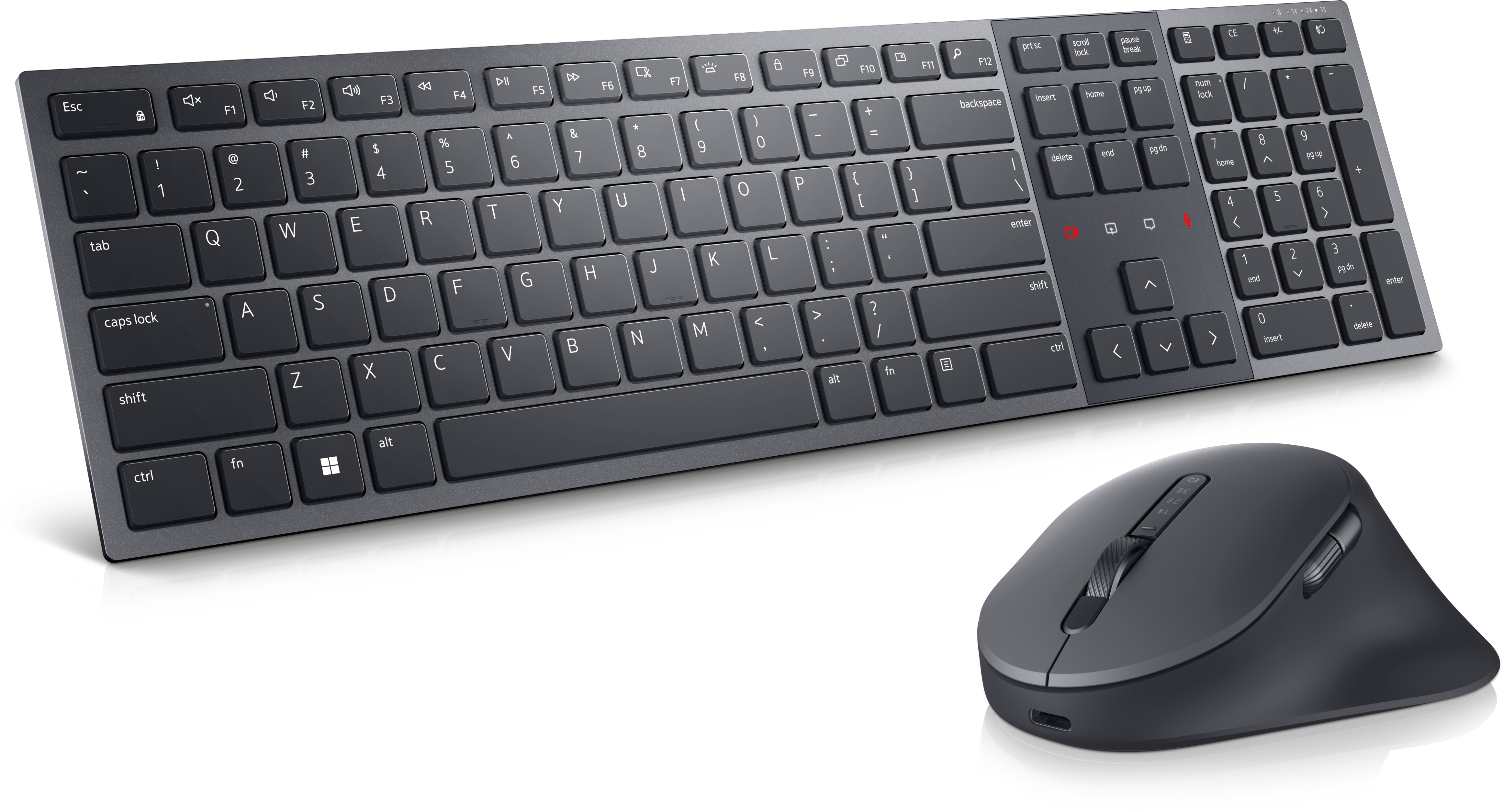 DELL KM900 tastatur Mus inkluderet Kontor RF trådløs + Bluetooth QWERTY Nordisk Grafit