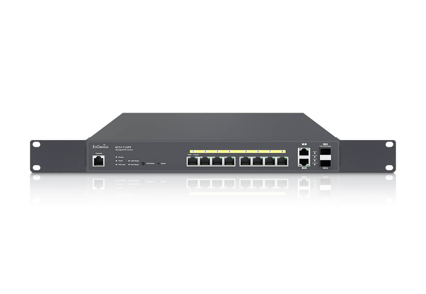 EnGenius ECS1112FP netværksswitch Administreret L2+ Gigabit Ethernet (10/100/1000) Strøm over Ethernet (PoE) Sort