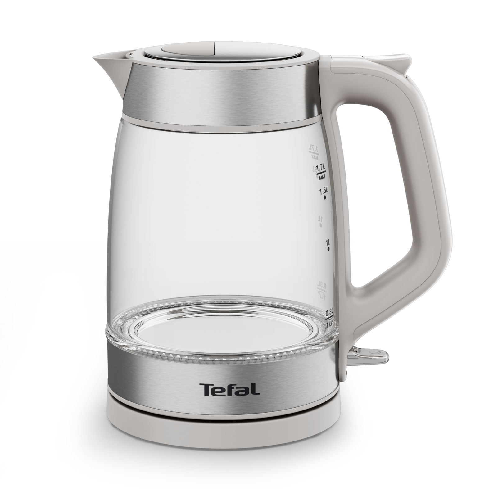 Tefal Glass Kettle KI605B30 elkedel 1,7 L 2200 W Grå, Sølv, Transparent