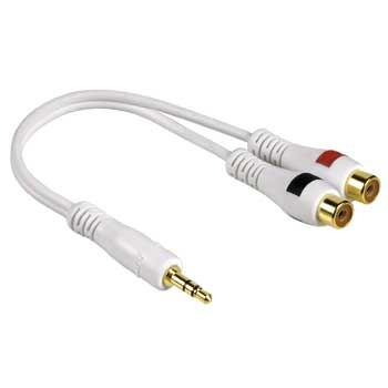 Hama Cable Adapter 3.5 mm Jack Plug - 2 RCA Sockets lydkabel 3.5mm 2 x RCA Hvid