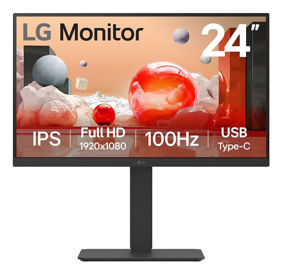 LG 24BA750-B computerskærm 60,5 cm (23.8") 1920 x 1080 pixel Fuld HD LCD Sort