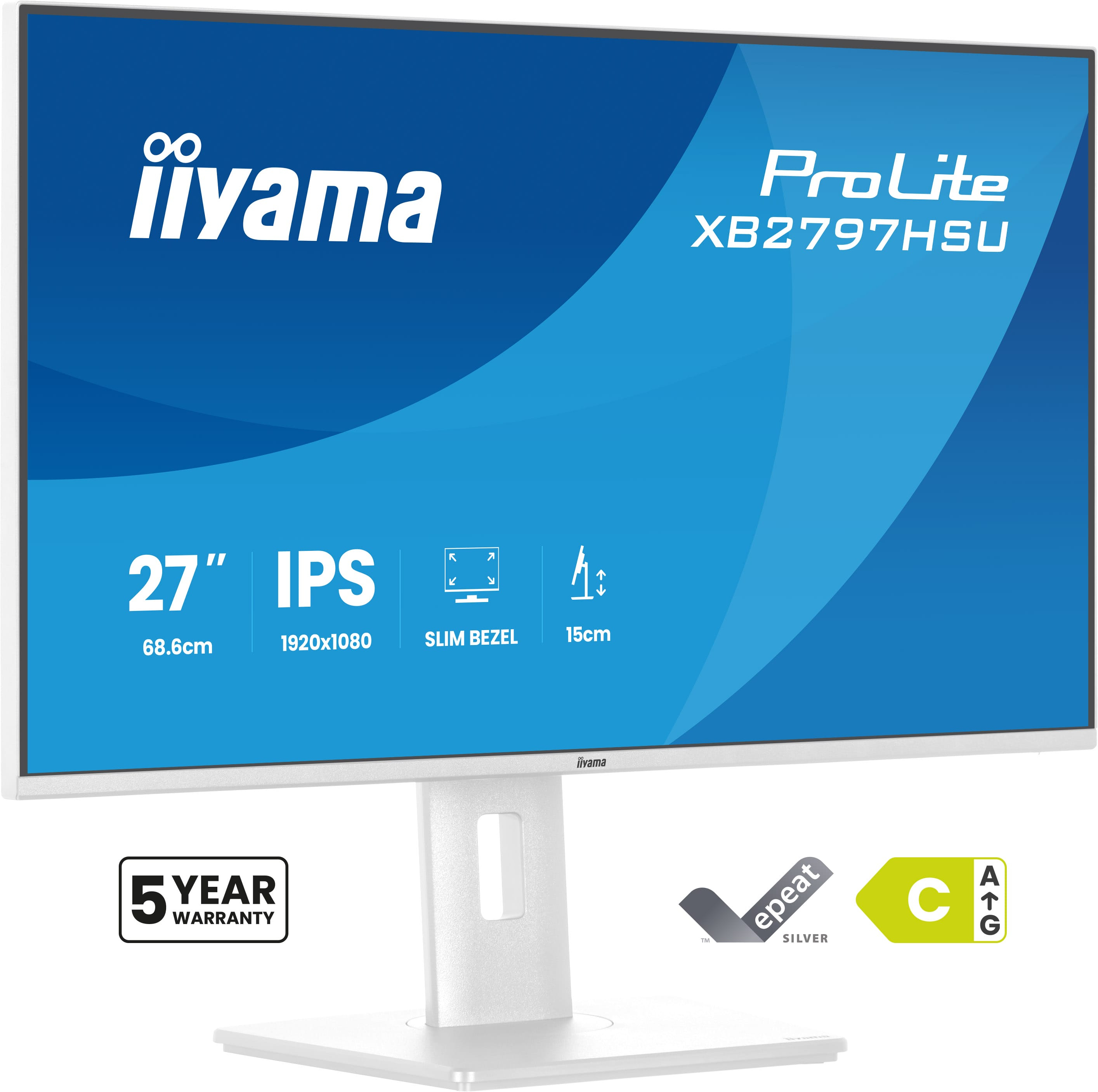 iiyama ProLite XB2797HSU-W1 computerskærm 68,6 cm (27") 1920 x 1080 pixel Fuld HD LED Hvid