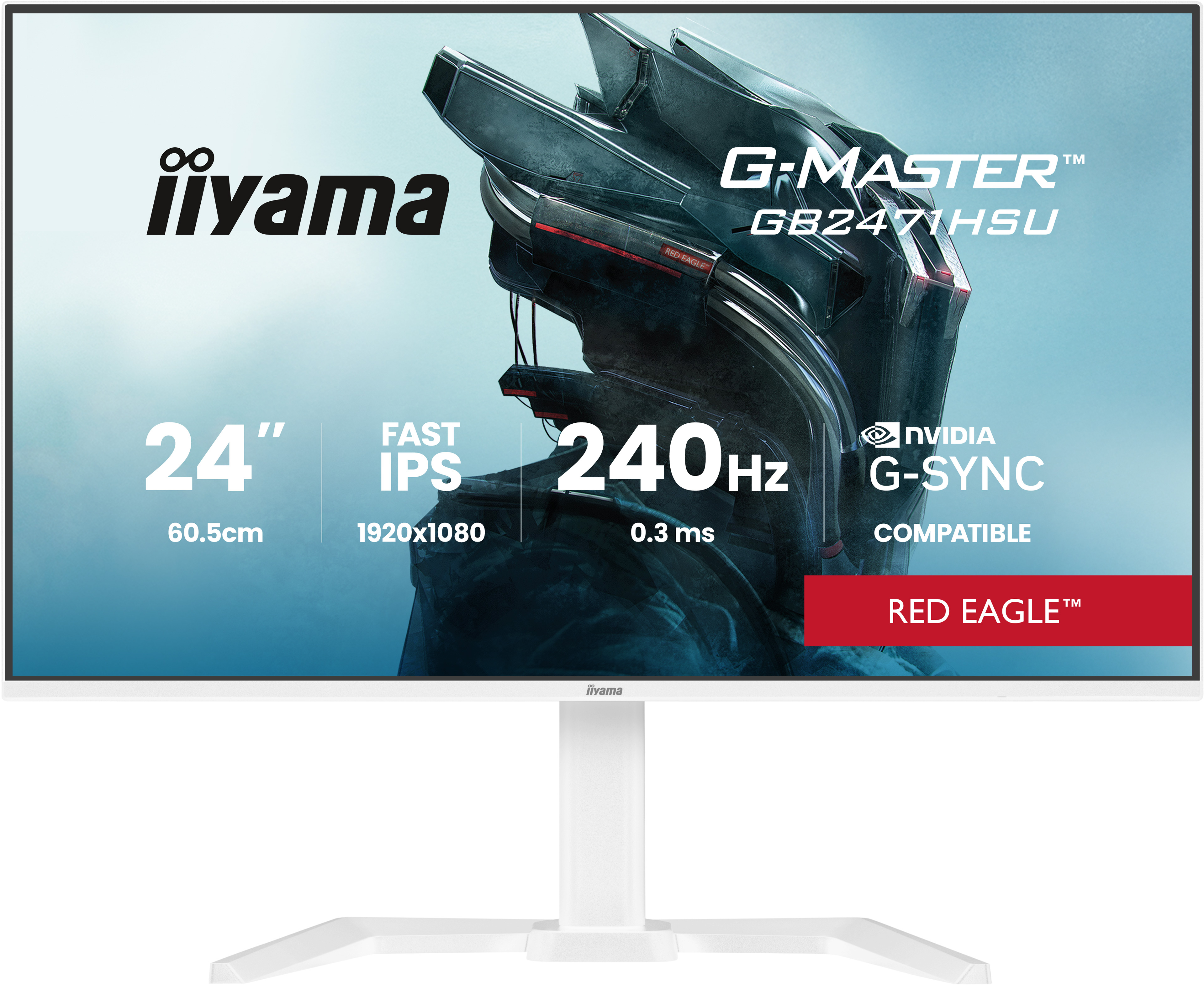 iiyama G-MASTER GB2471HSU-W1 computerskærm 60,5 cm (23.8") 1920 x 1080 pixel Hvid