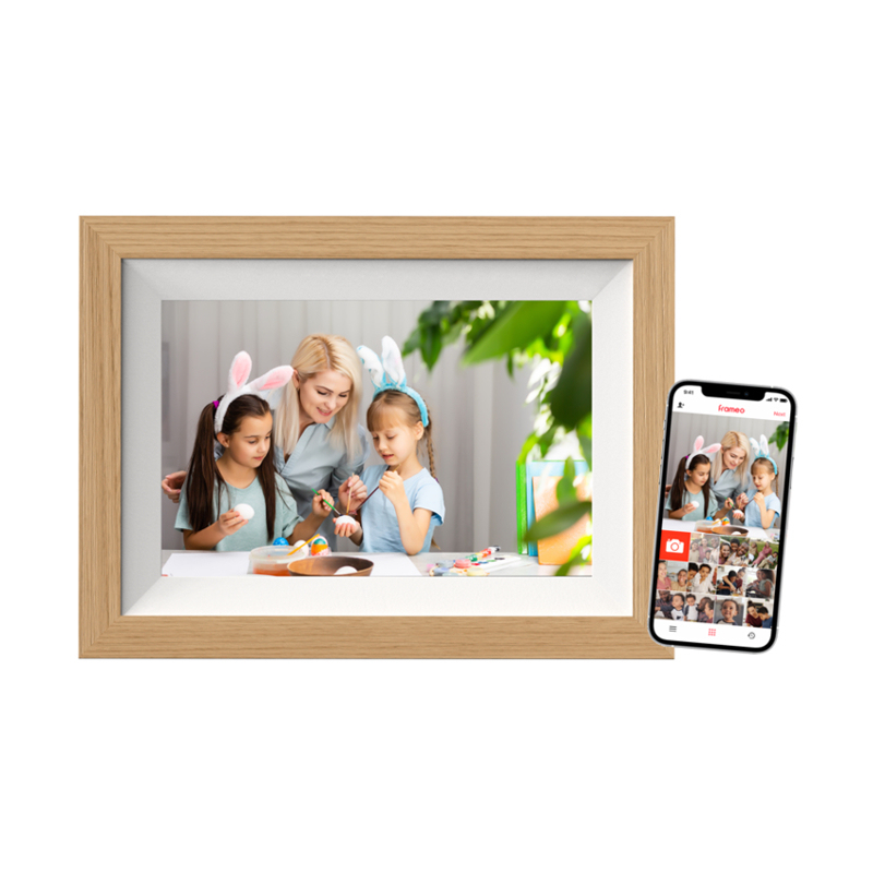 Braun DigiFrame 10W digital fotoramme Hvid, Træ 25,6 cm (10.1") Berøringsskærm Wi-Fi