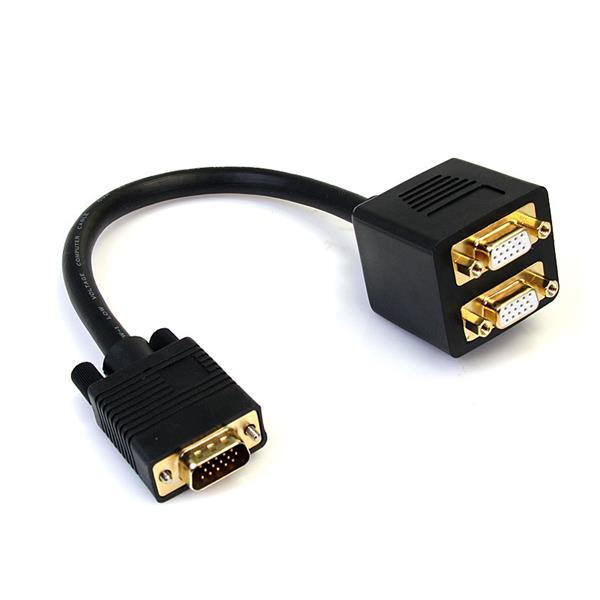 StarTech.com VGASPL1VV VGA kabel 0,3 m VGA (D-Sub) 2 x VGA (D-Sub) Sort