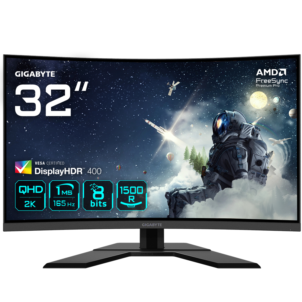 GIGABYTE G32QC A computerskærm 80 cm (31.5") 2560 x 1440 pixel Quad HD LED Sort