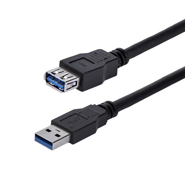 StarTech.com USB3SEXT1MBK USB-kabel USB 3.2 Gen 1 (3.1 Gen 1) 1 m USB A Sort