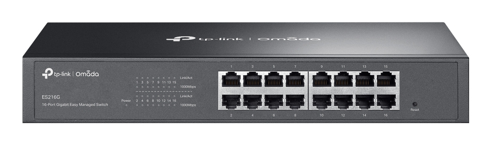 TP-Link Omada ES216G netværksswitch Administreret L2 Gigabit Ethernet (10/100/1000) Sort