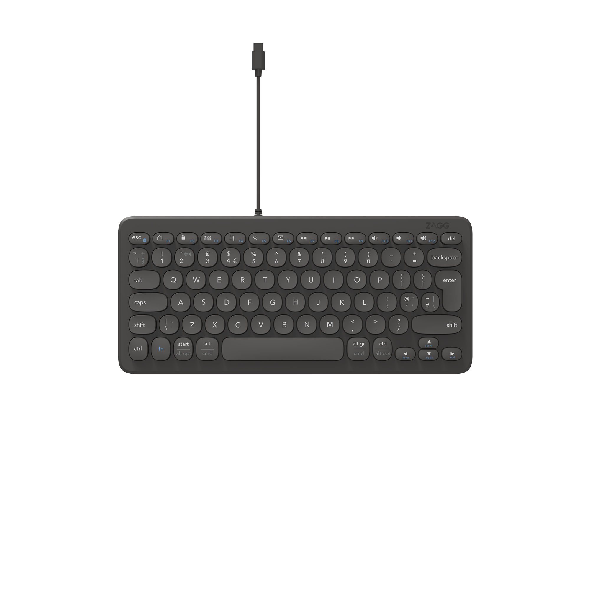 ZAGG Connect Keyboard 12C tastatur Universel USB QWERTY Dansk, Finsk, Islandsk, Norsk, Svensk Sort