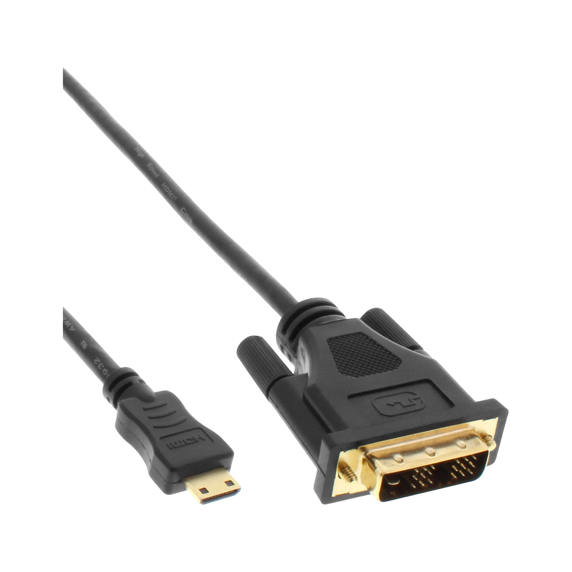 InLine 17473P videokabel adapter 3 m HDMI Type C (Mini) DVI Sort