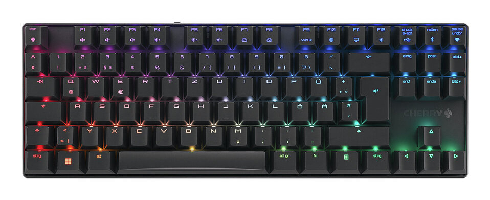 CHERRY MX 8.2 TKL Wireless RGB tastatur Spil USB + RF Wireless + Bluetooth QWERTZ Tysk Sort