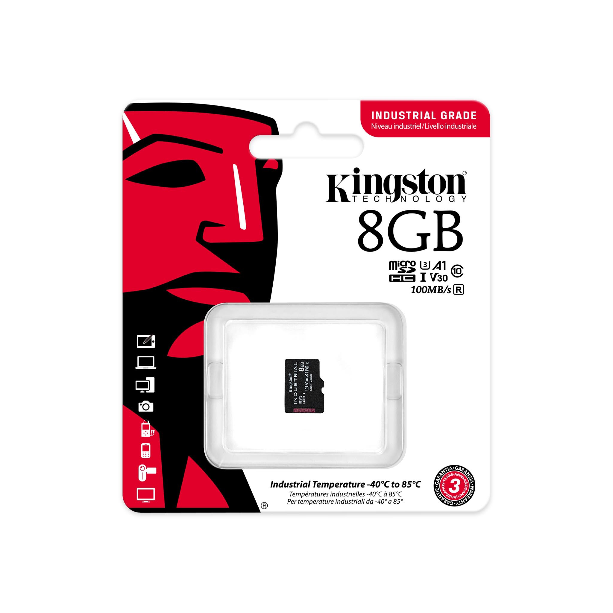 Kingston Technology Industrial 8 GB MicroSDHC UHS-I Klasse 10