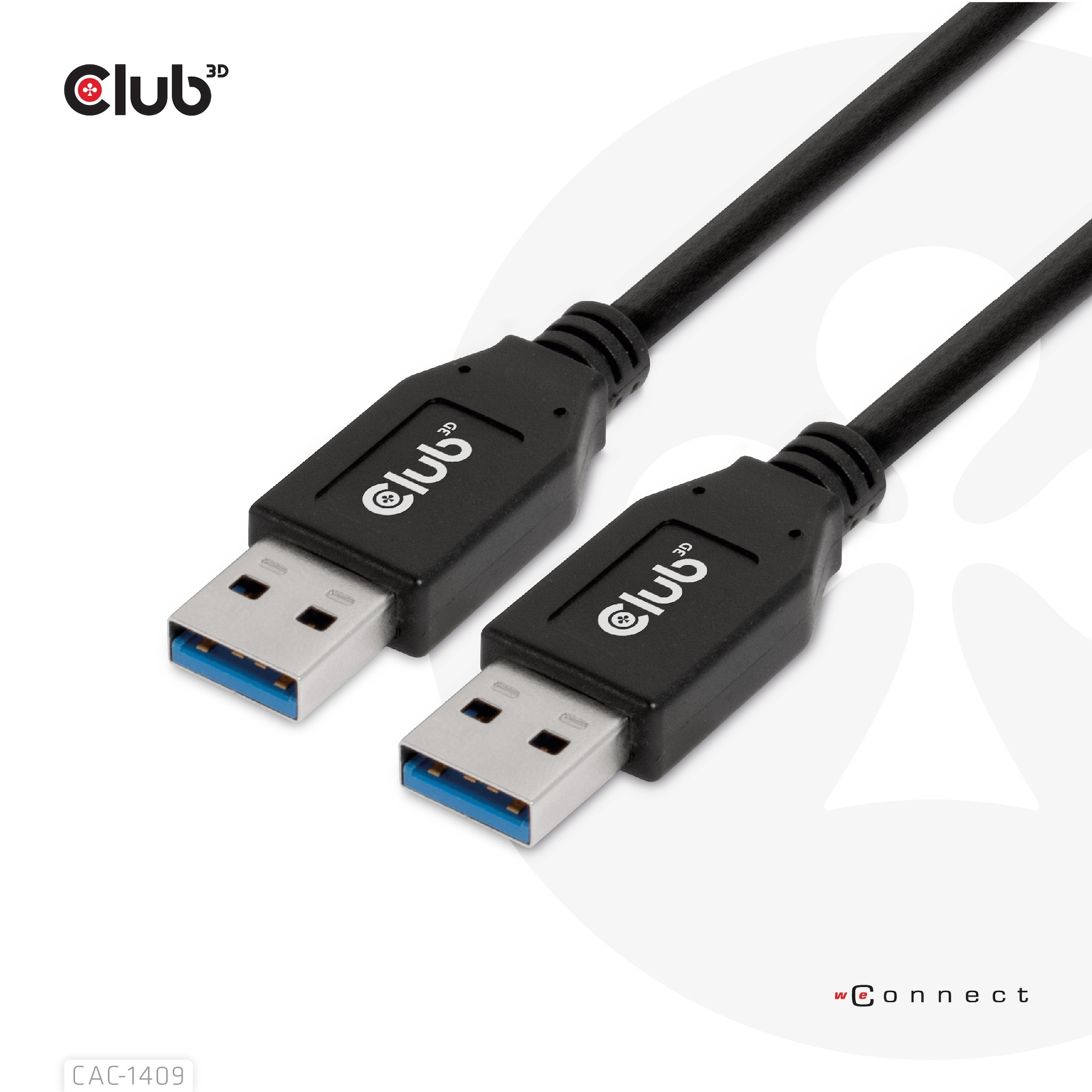 CLUB3D CAC-1409 USB-kabel USB 3.2 Gen 2 (3.1 Gen 2) 0,5 m USB A Sort