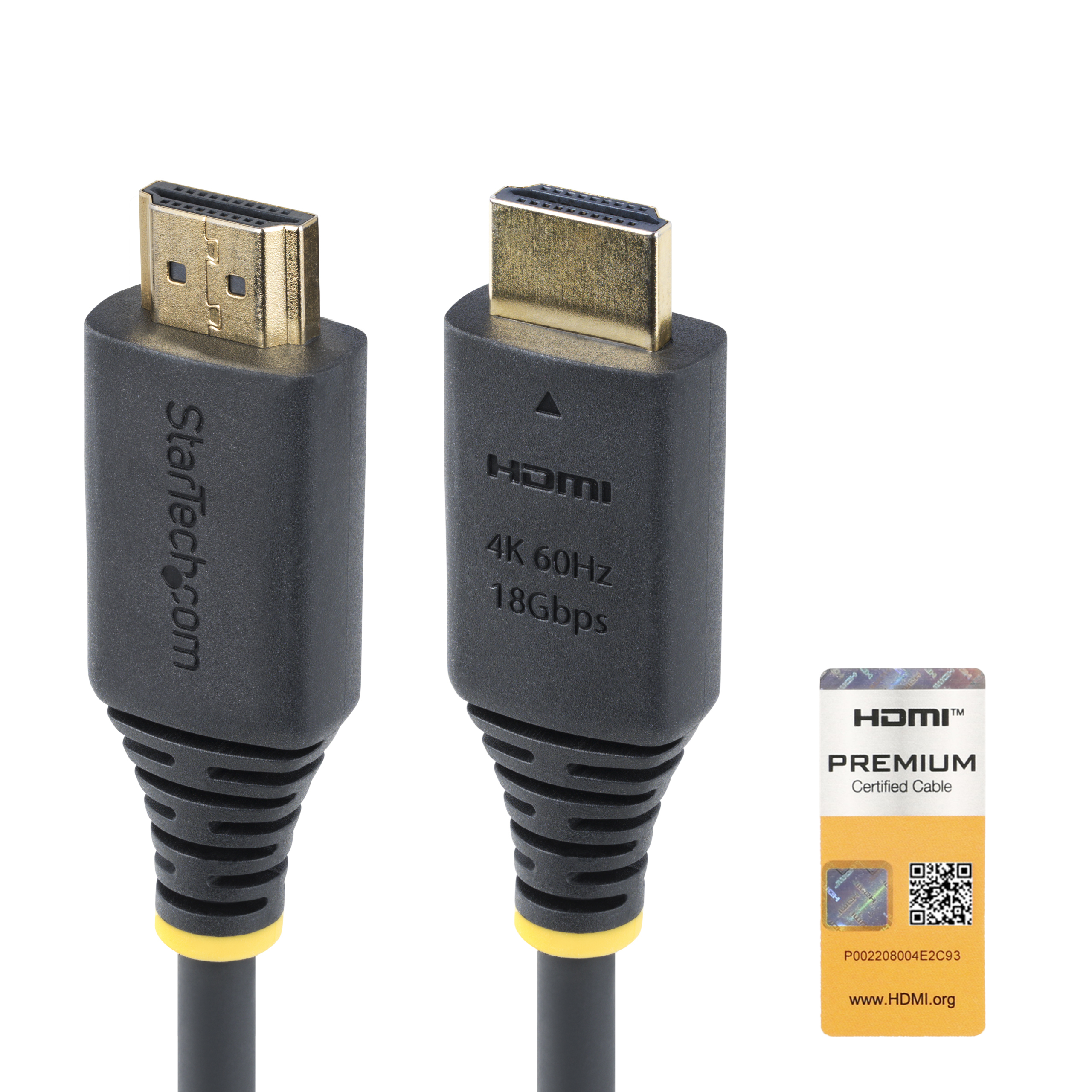 StarTech.com HDMI2-CABLE-4K60-50C HDMI-kabel 0,5 m HDMI Type A (Standard) Sort