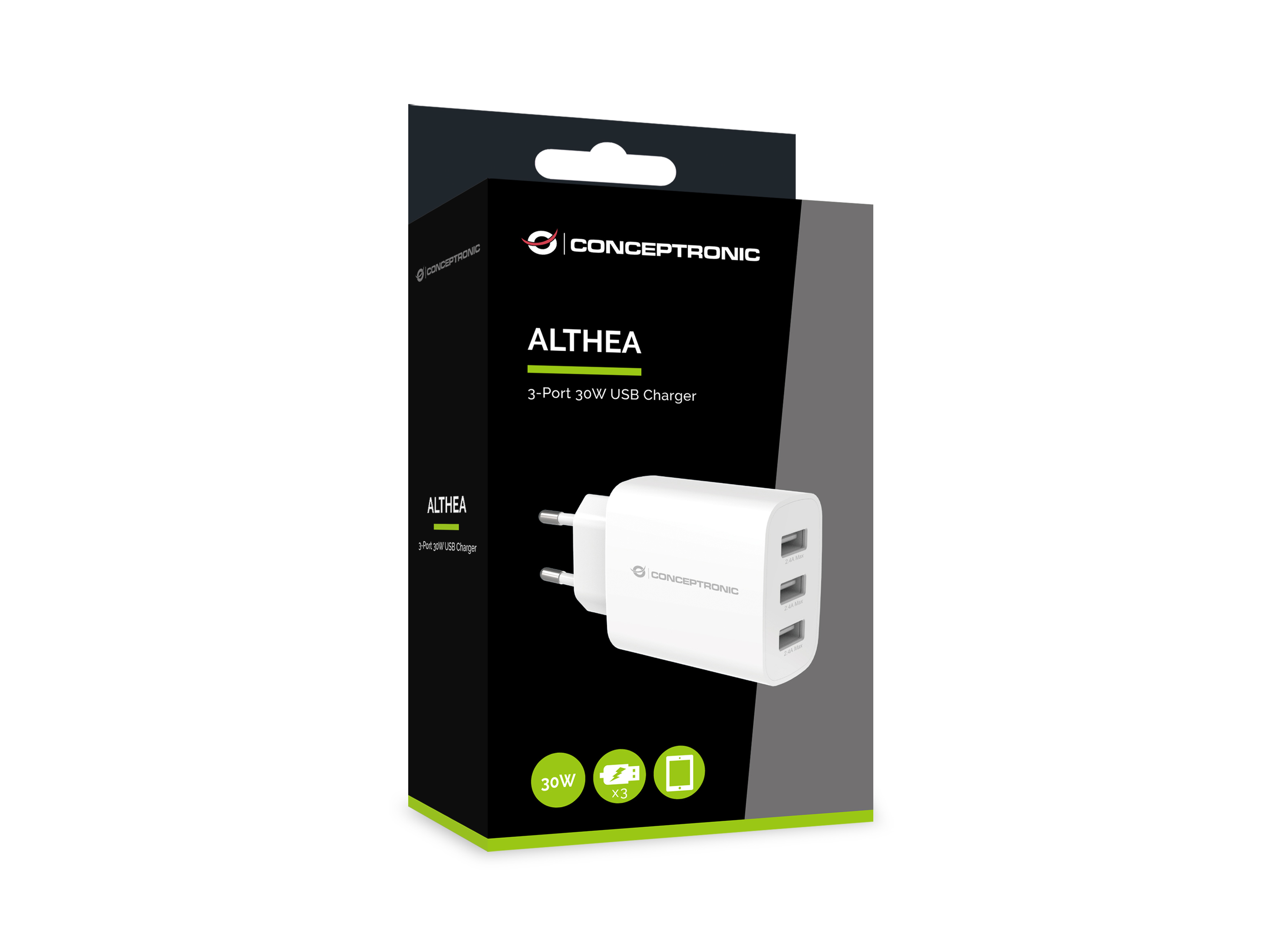 Conceptronic ALTHEA13W oplader til mobil enhed Universel Hvid Vekselstrøm Indendørs