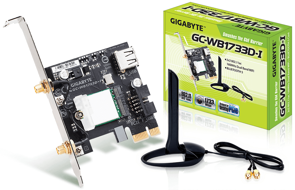 GIGABYTE GC-WB1733D-I netværkskort Intern WLAN / Bluetooth 1733 Mbit/s