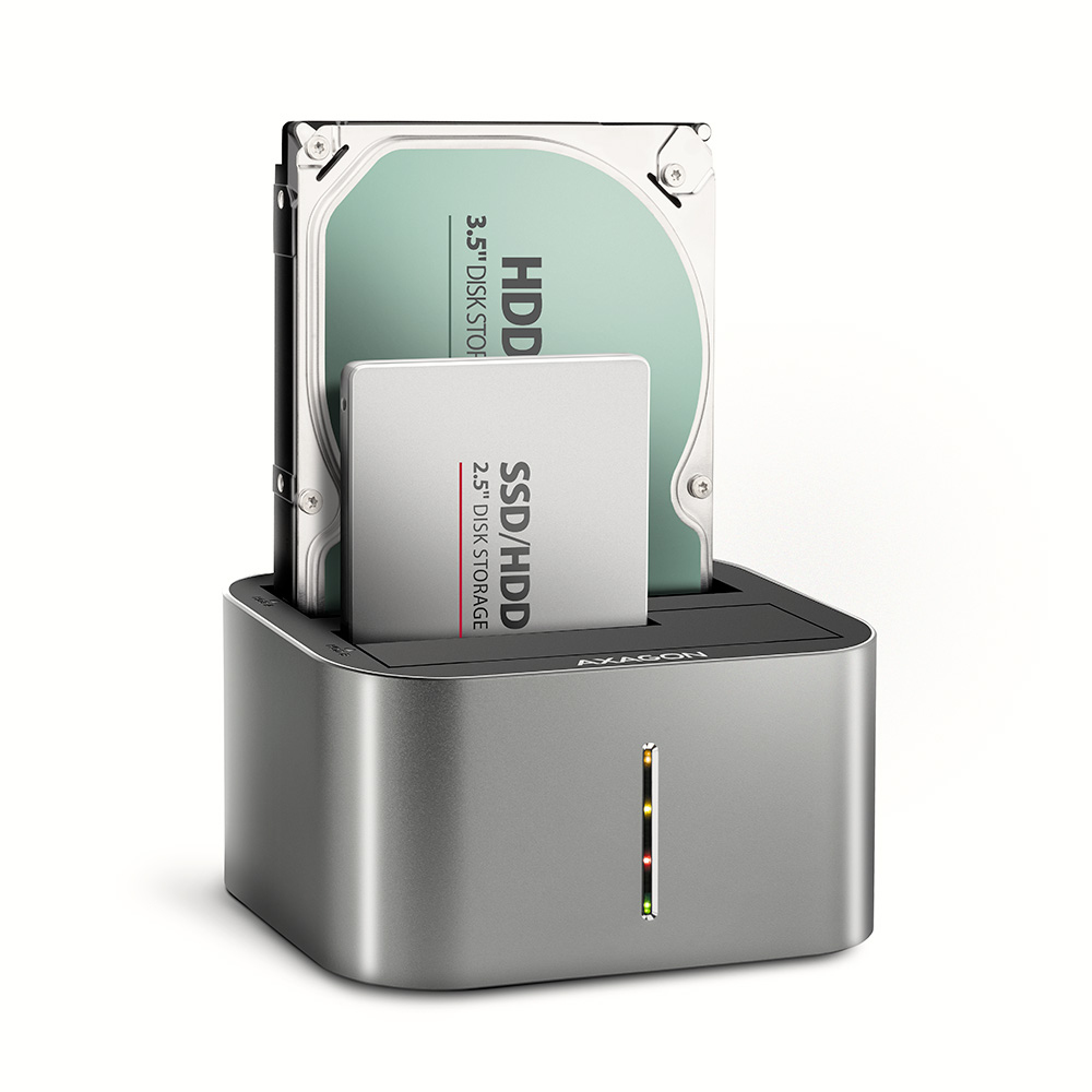 Axagon ADSA-DC drev dockingstation USB 3.2 Gen 1 (3.1 Gen 1) Type-A Grå