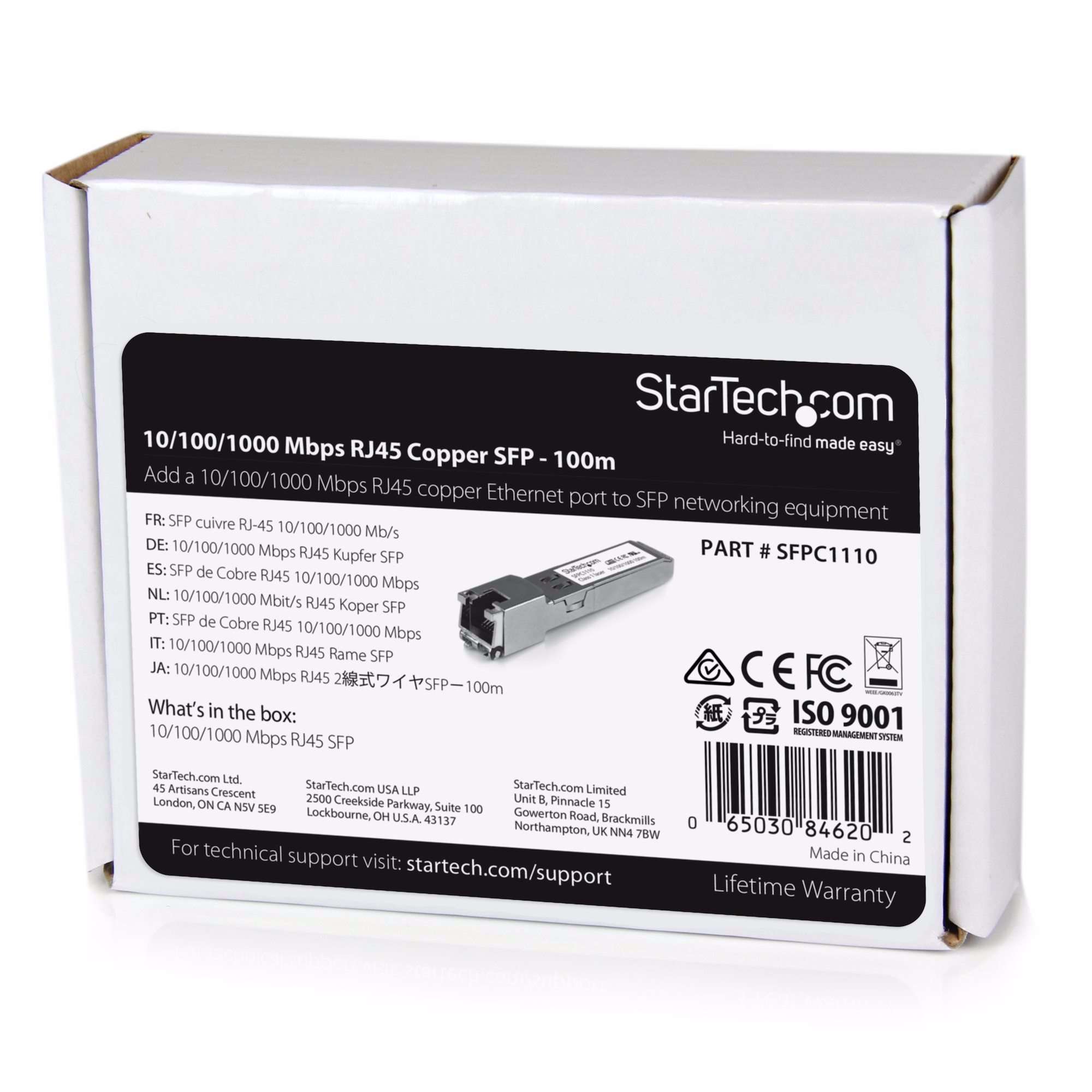 StarTech.com SFPC1110 modul til netværksmodtager Kobber 1250 Mbit/s SFP