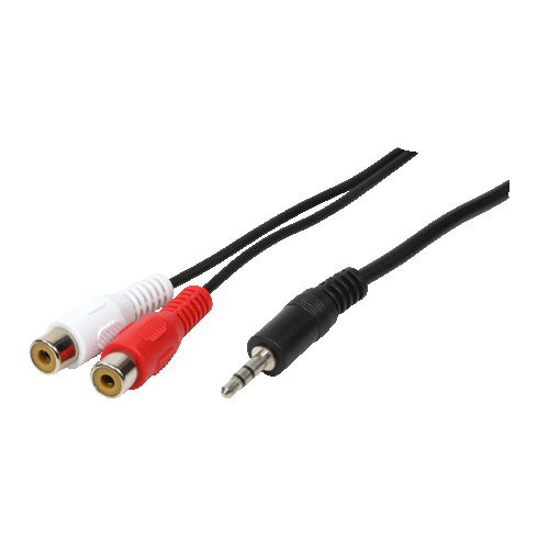 LogiLink 1x3.5mm - 2xRCA, 0.2m lydkabel 0,2 m 3.5mm Sort