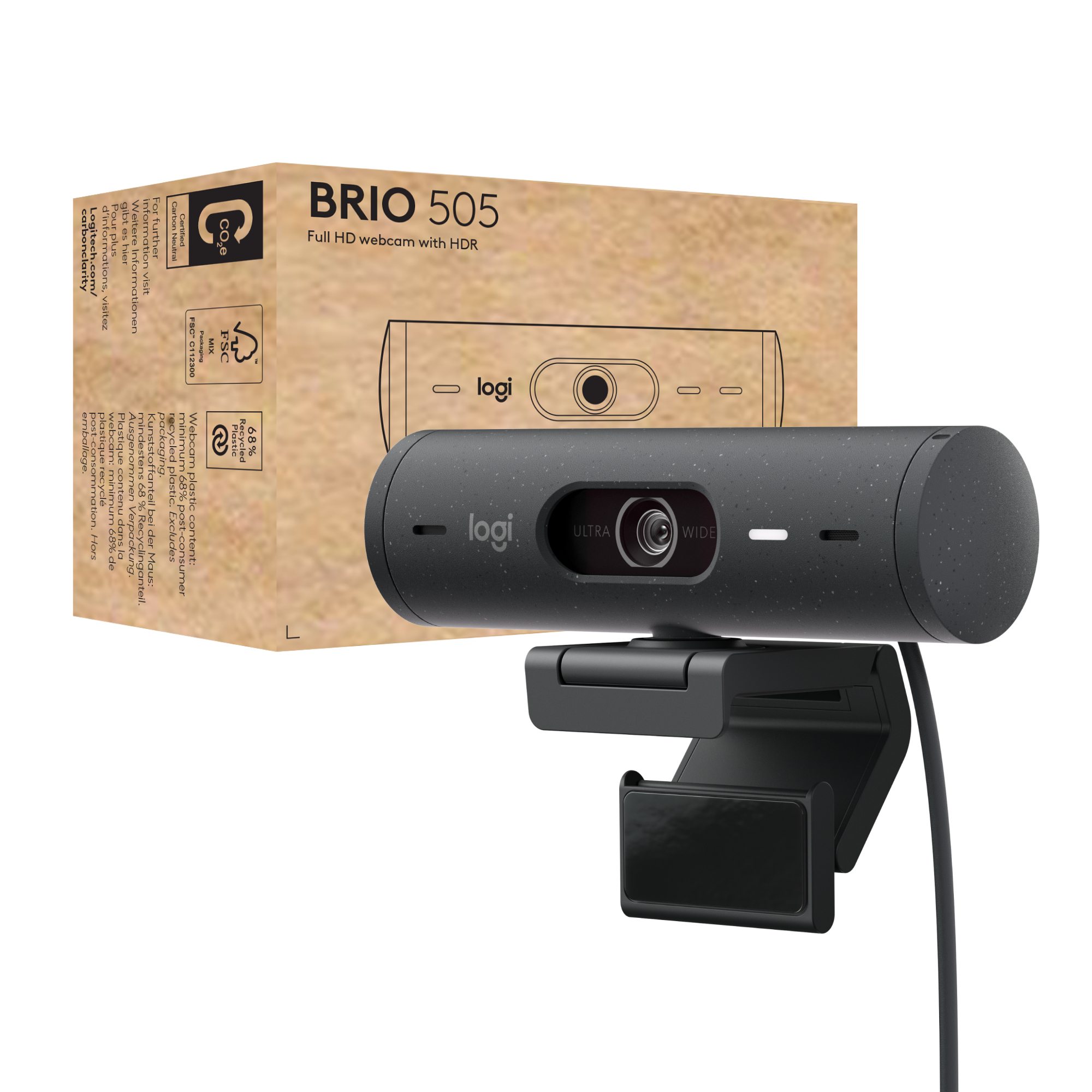 Logitech Brio 505 webcam 4 MP 1920 x 1080 pixel USB Sort