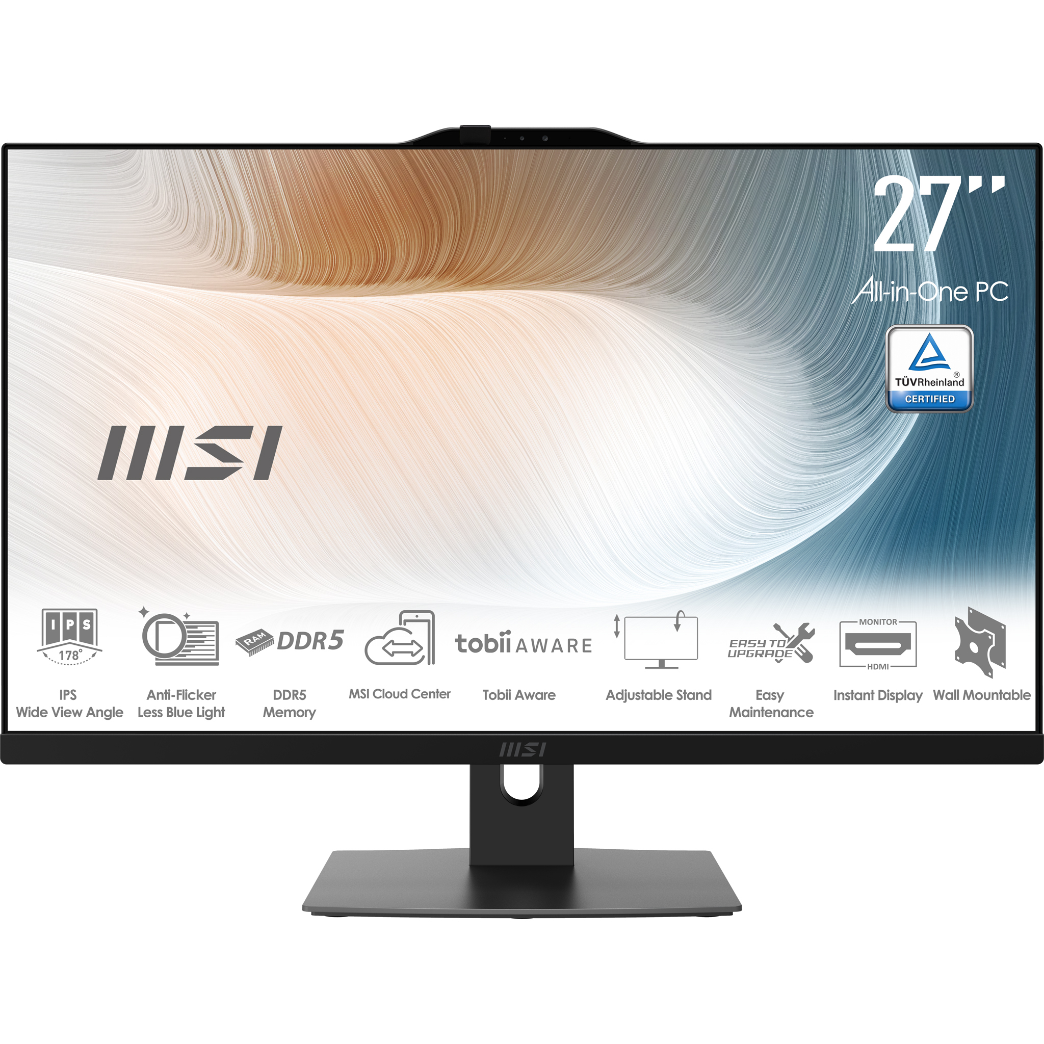 MSI Modern AM272P 1M-845EU All-in-One PC Intel Core 7 150U 68,6 cm (27") 1920 x 1080 pixel 16 GB DDR5-SDRAM 1 TB SSD Windows 11 Pro Wi-Fi 6E (802.11ax) Sort