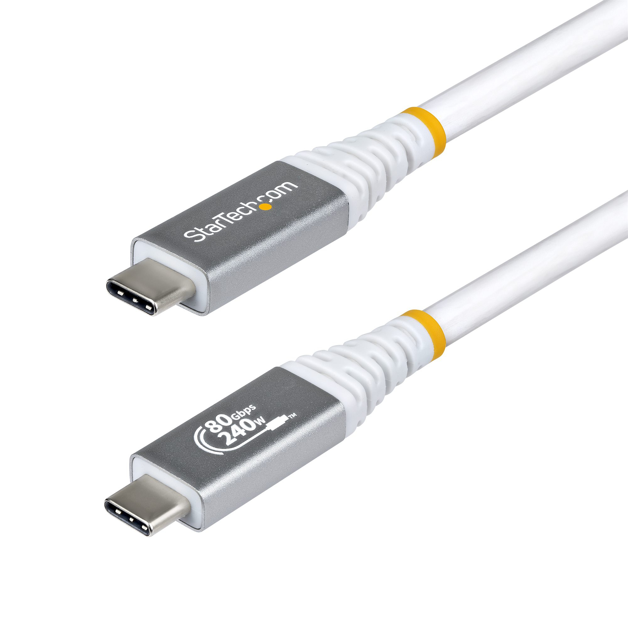 StarTech.com CC1M80GUSB4CABLEW USB-kabel USB4 Gen 4x2 1 m USB C 80 Gbit/sek. 240 W Hvid