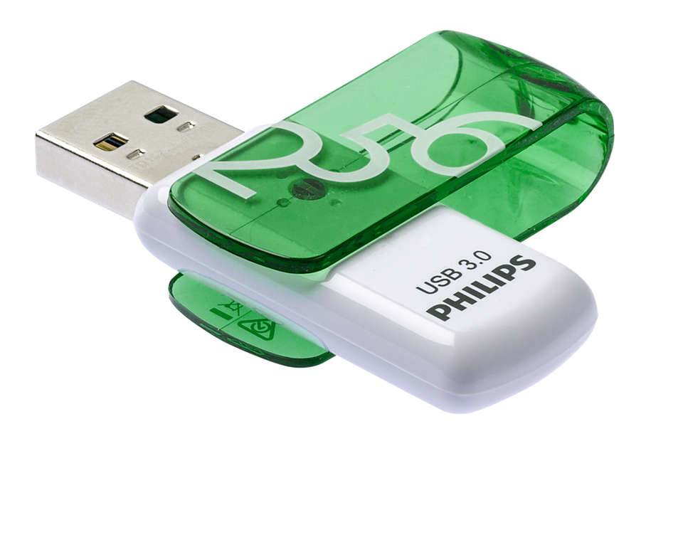 Philips FM25FD00B/00 USB-nøgle 256 GB USB Type-A 3.2 Gen 1 (3.1 Gen 1) Grøn, Hvid