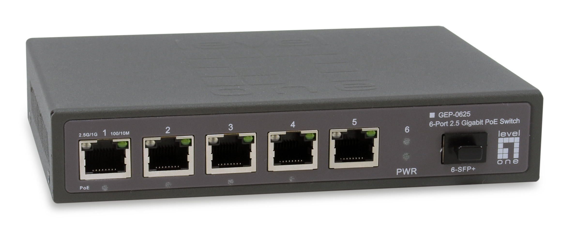 LevelOne GEP-0625 netværksswitch Ikke administreret 2.5G Ethernet (100/1000/2500) Strøm over Ethernet (PoE) Sort