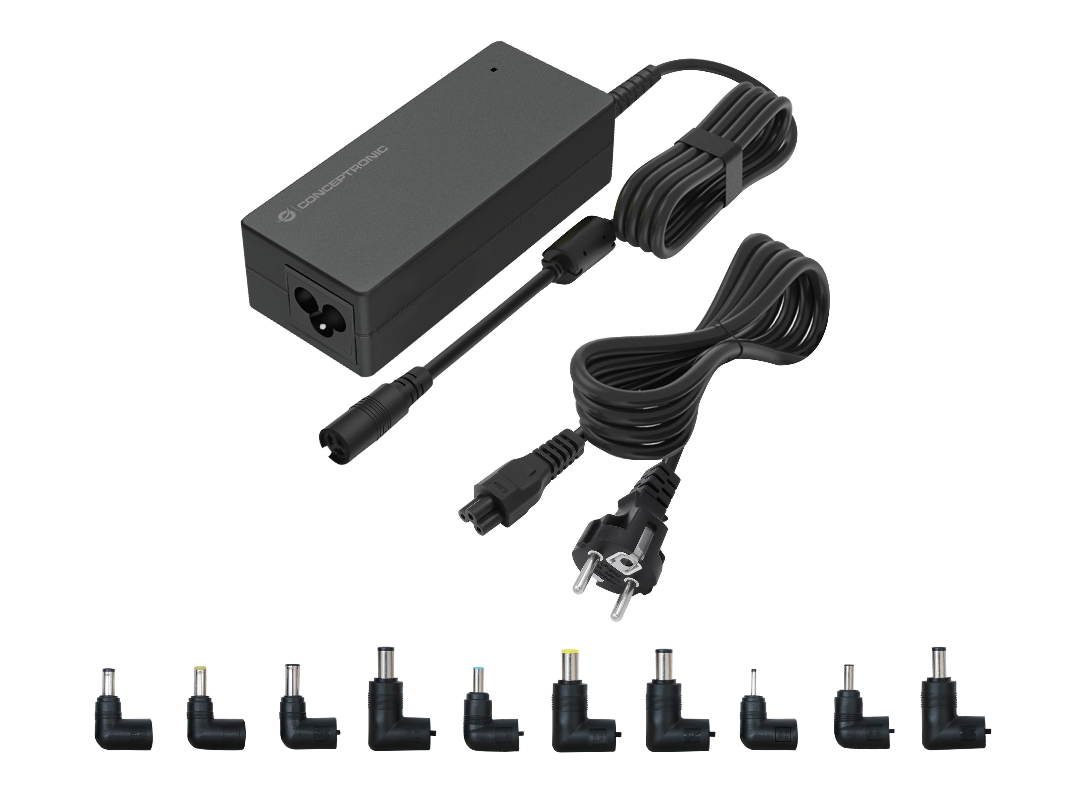 Conceptronic OZUL08B10 strømadapter og vekselret Indendørs 90 W Sort