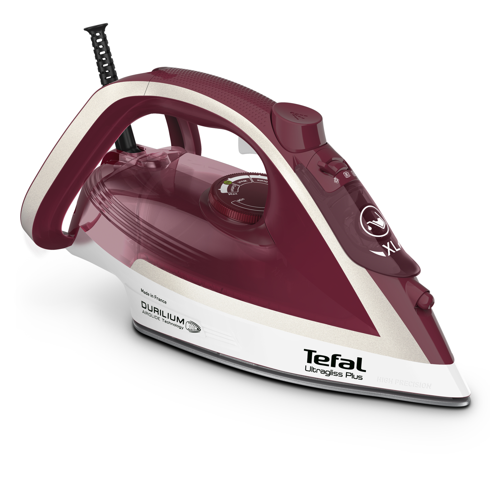 Tefal Ultimate Pure FV6810 Dampstrygejern 2800 W Rød, Sølv