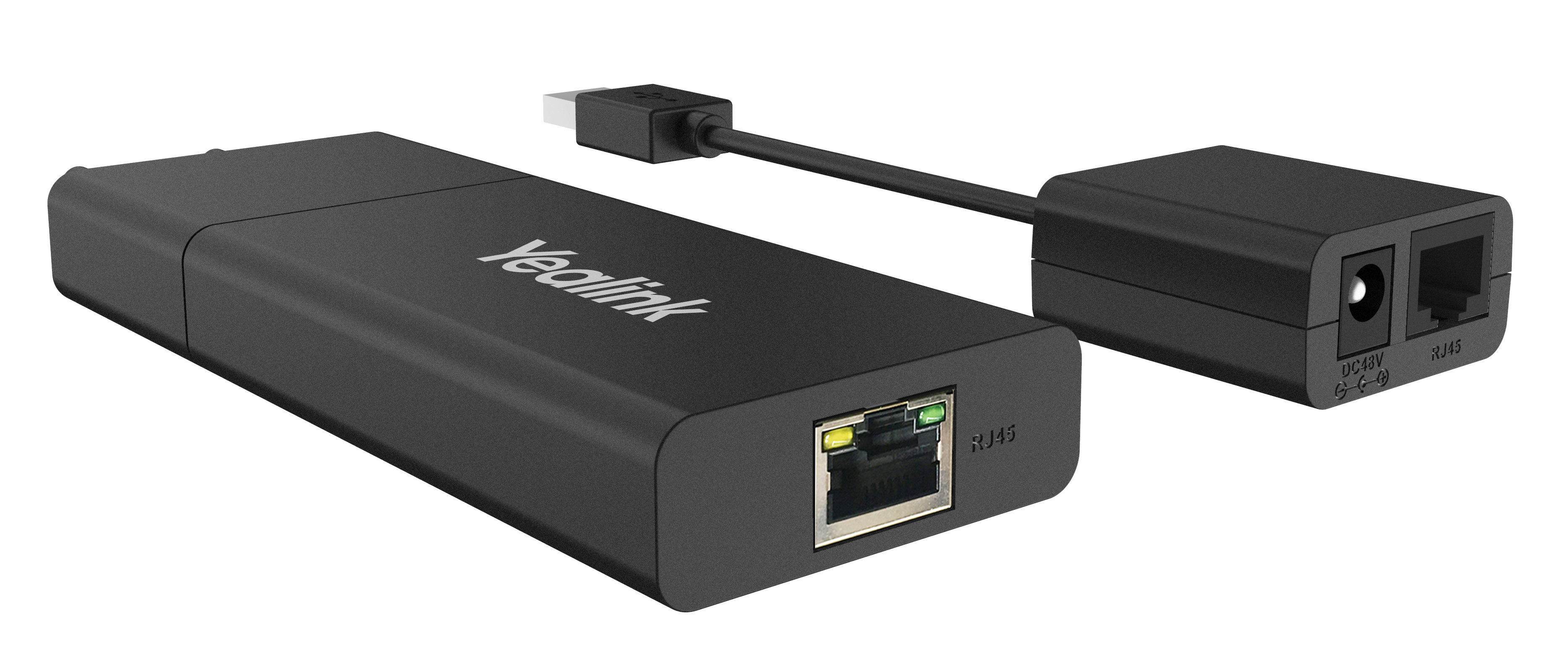 Yealink USB2CAT5E-EXT Netværkssender & -modtager Sort