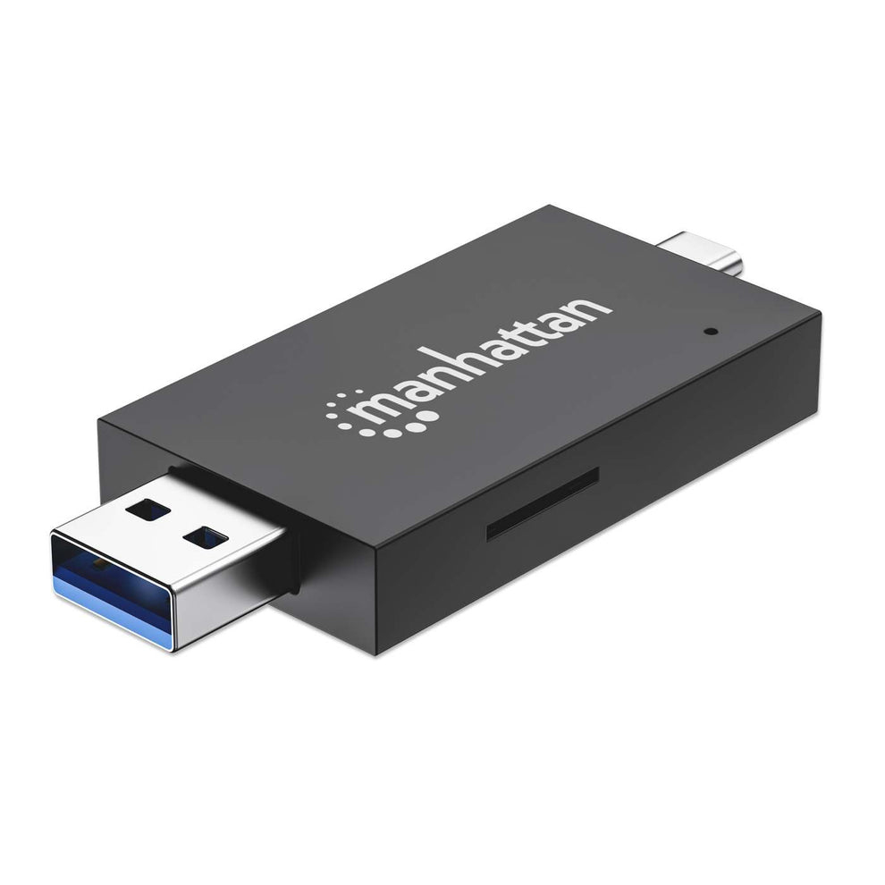Manhattan 102735 kortlæser USB 3.2 Gen 1 (3.1 Gen 1) Type-A/Type-C Sort, Transparent