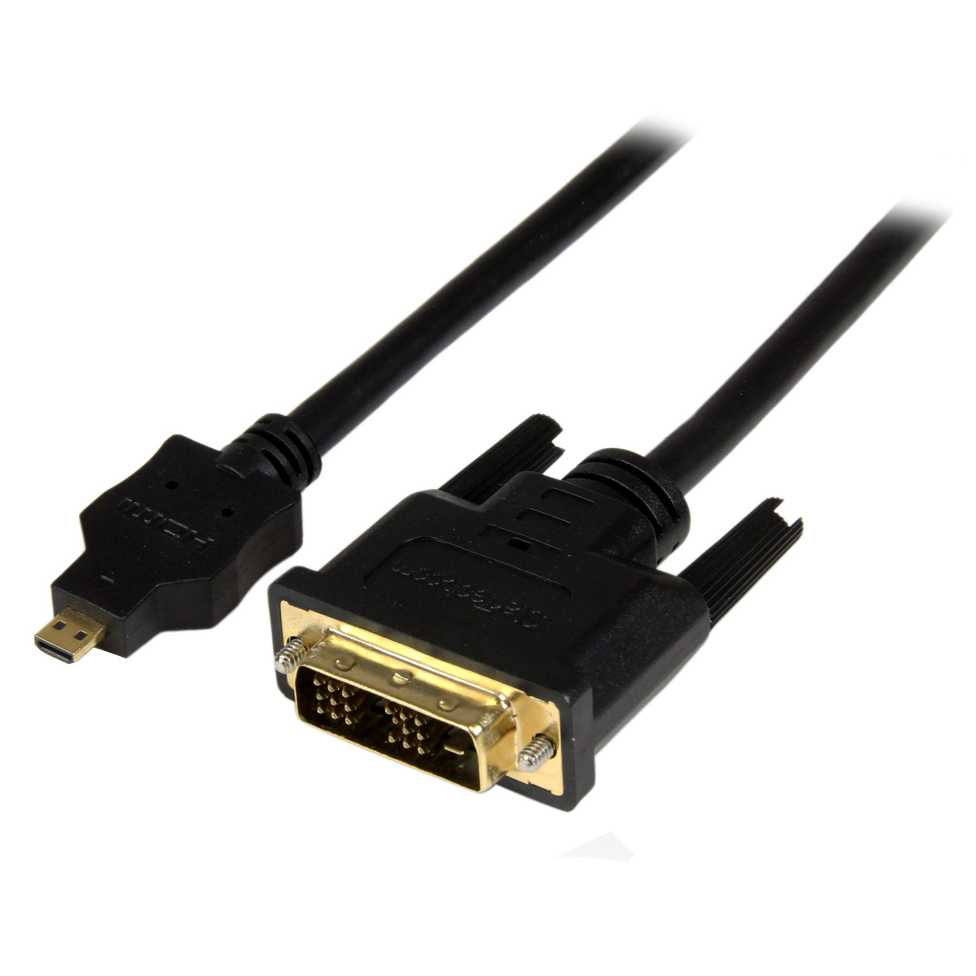 StarTech.com HDDDVIMM2M videokabel adapter 2 m Micro-HDMI DVI-D Sort