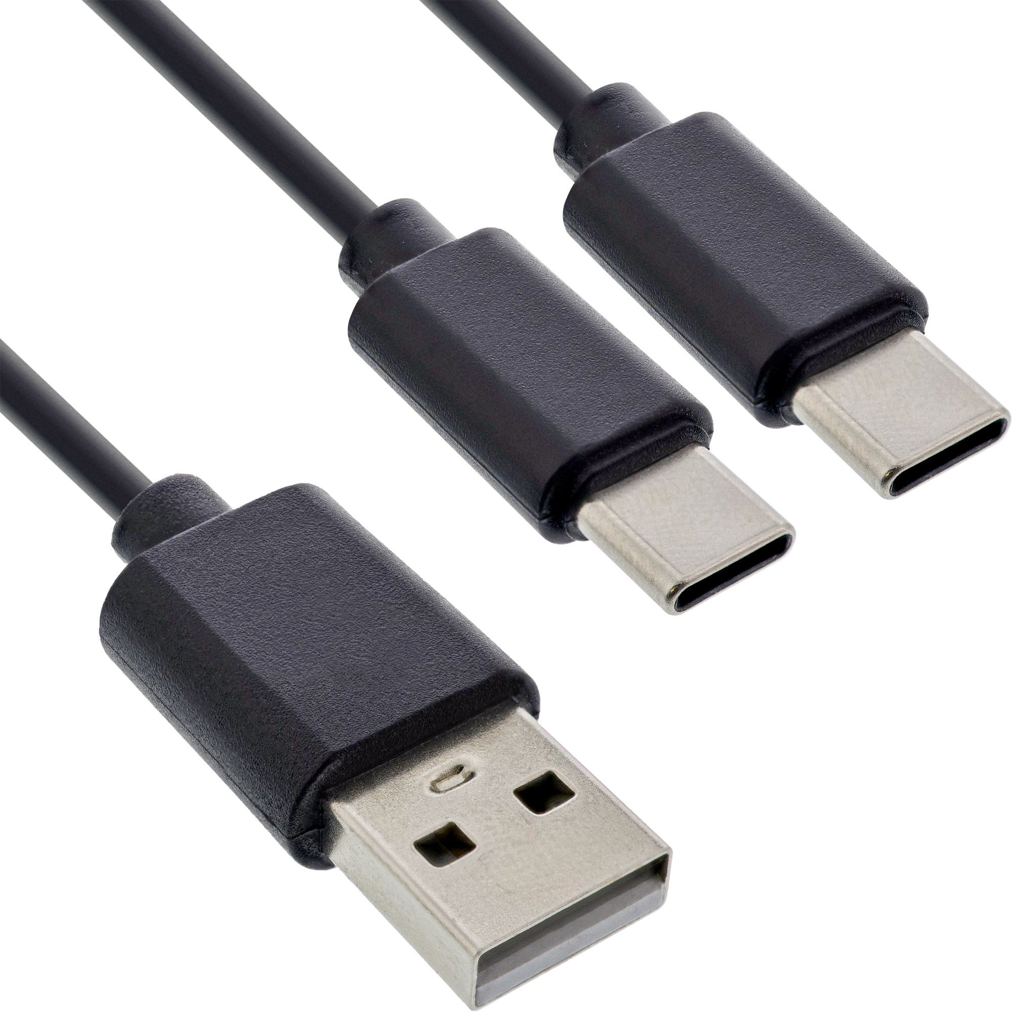 InLine 35121 USB-kabel USB 2.0 1 m USB A 2 x USB C Sort