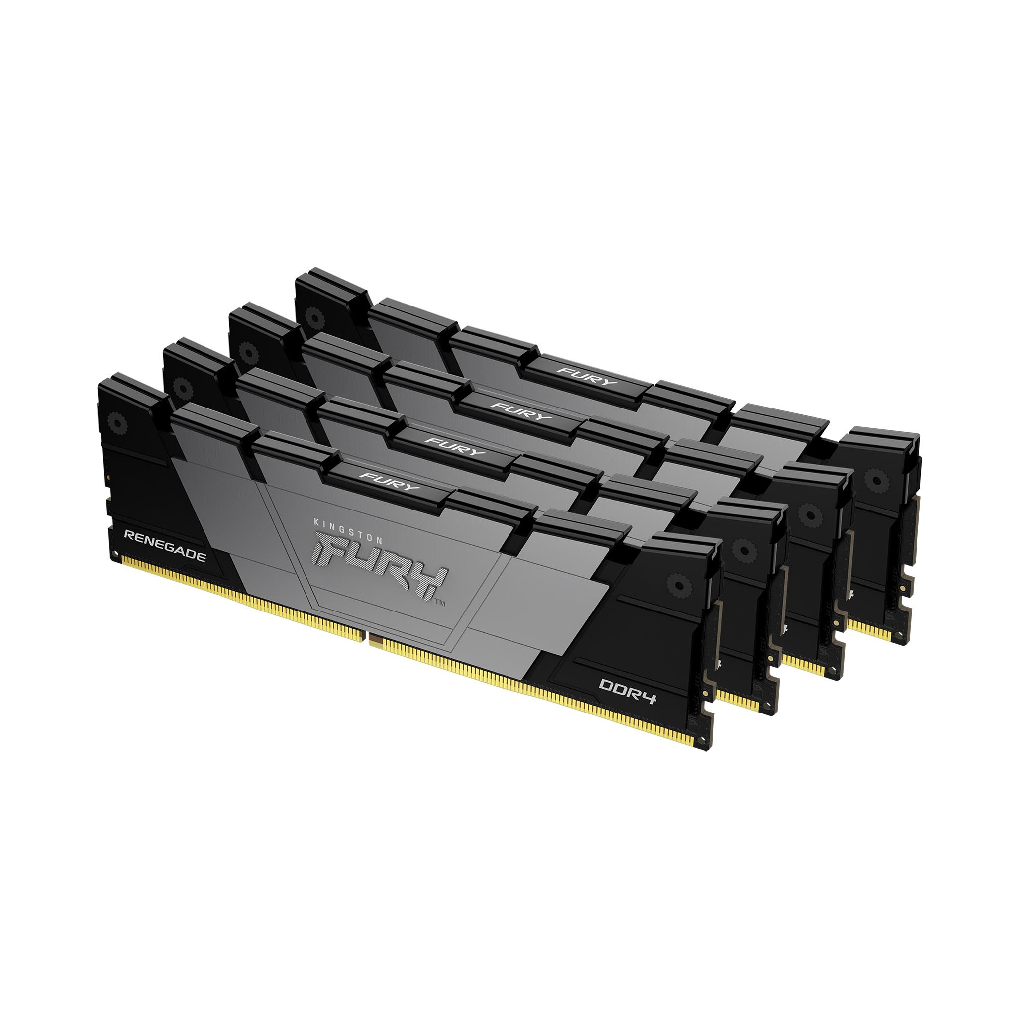 Kingston Technology FURY 64 GB 3600 MT/s DDR4 CL16 DIMM (sæt med 4) 1Gx8 Renegade Sort