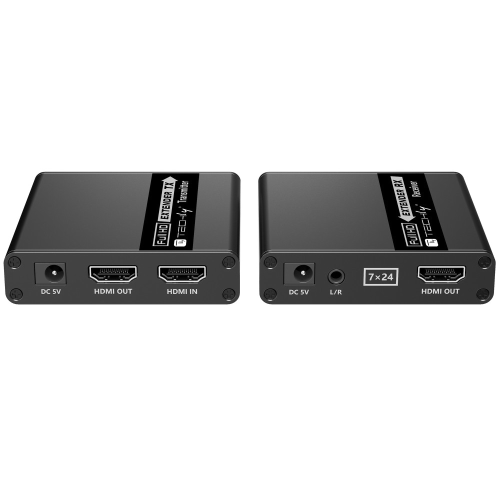 Techly IDATA EXT-E223 AV forlænger AV sender & modtager Sort