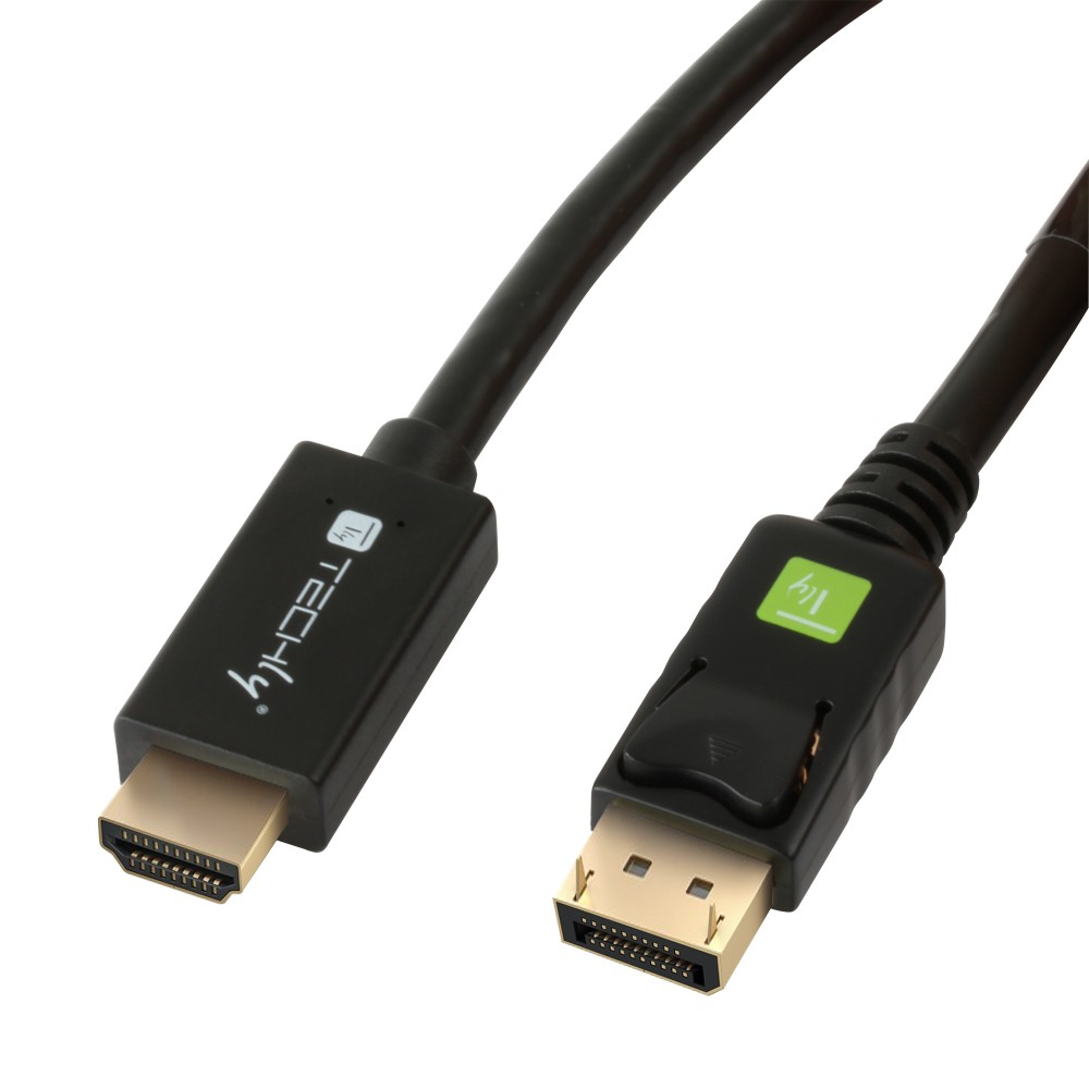 Techly ICOC DSP-H12-020 videokabel adapter 2 m DisplayPort HDMI Sort