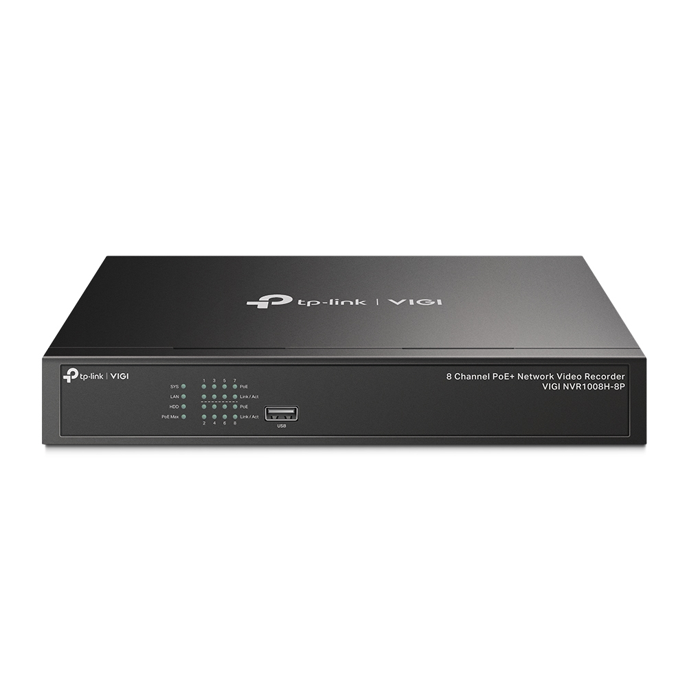 TP-Link VIGI NVR1008H-8P Netværk videooptager (NVR) Sort