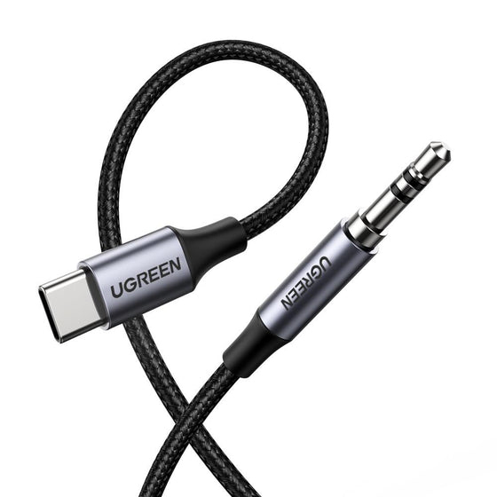 Ugreen 30633 lydkabel 1 m 3.5mm USB Type-C Sort, Sølv