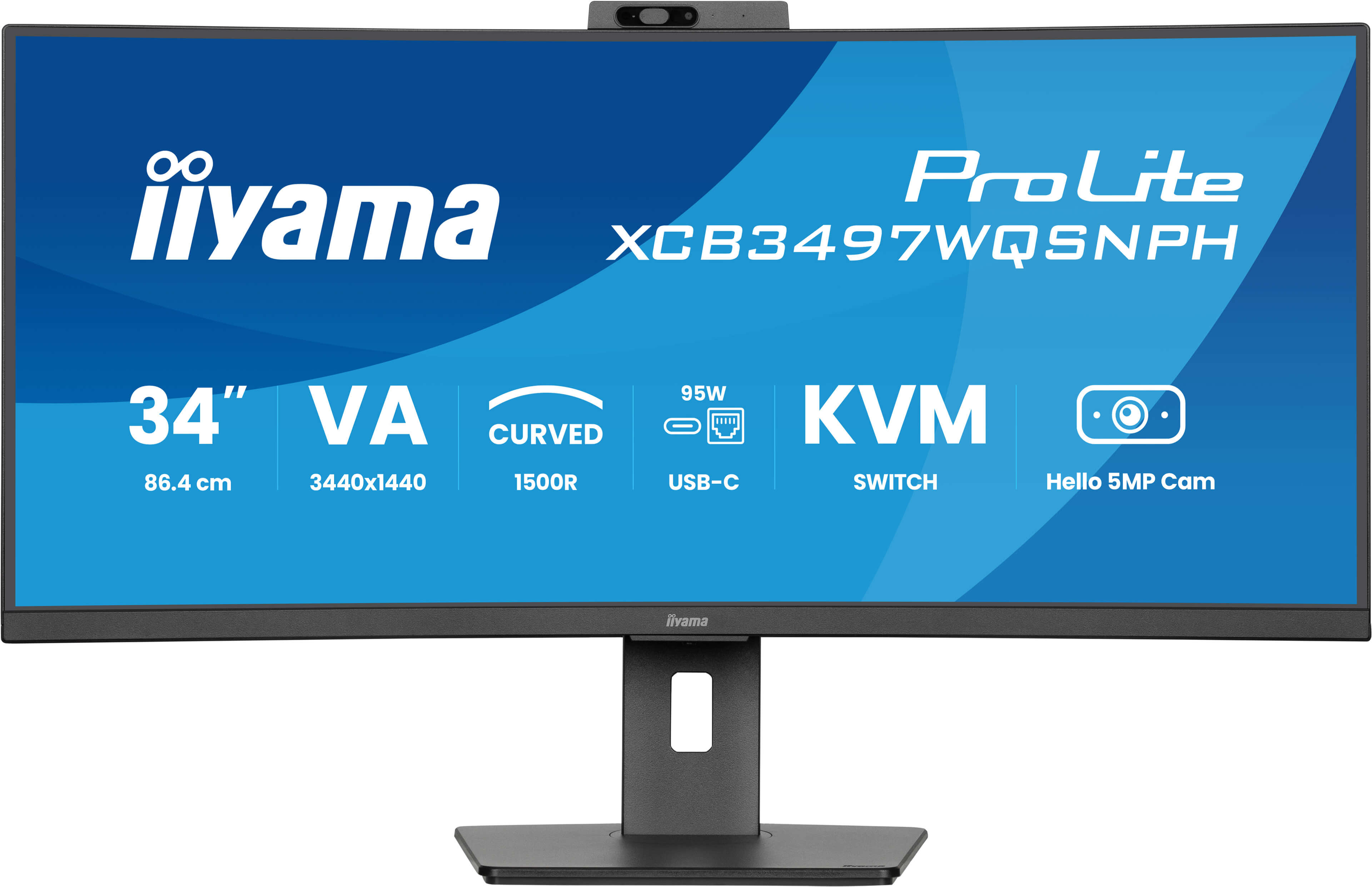 iiyama ProLite XCB3497WQSNPH-B1 computerskærm 86,4 cm (34") 3440 x 1440 pixel Sort