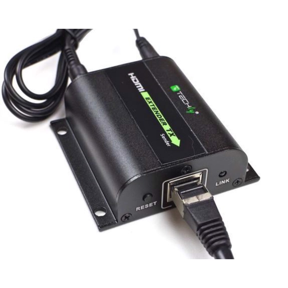 Techly IDATA EXT-E70I AV forlænger AV sender & modtager Sort