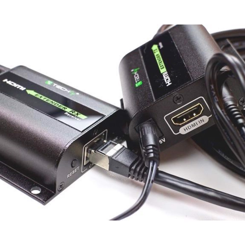 Techly IDATA EXT-E70I AV forlænger AV sender & modtager Sort