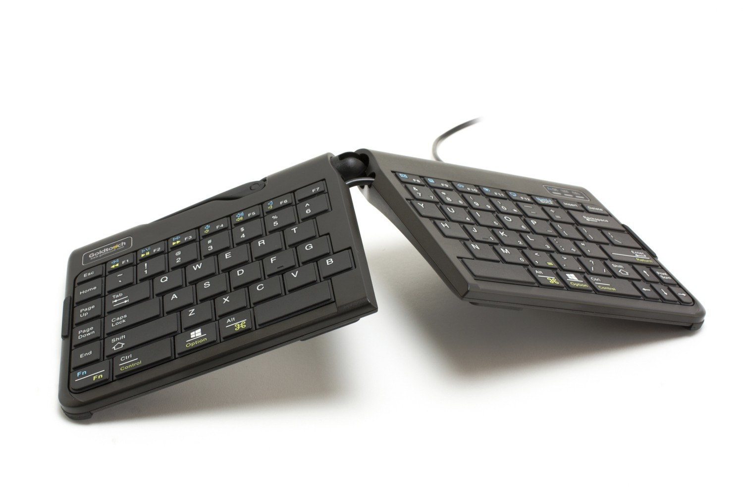 BakkerElkhuizen Goldtouch Travel Go2 Wired tastatur Kontor USB QWERTZ Tysk Sort
