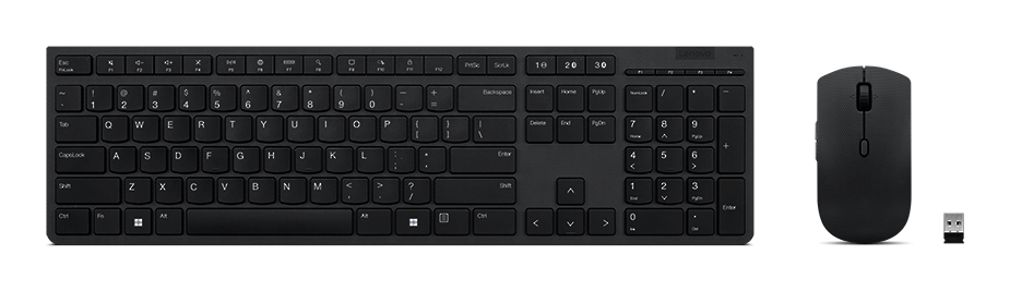 Lenovo 4X31K03945 tastatur Mus inkluderet Kontor RF trådløs + Bluetooth Tysk Grå