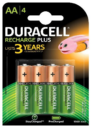Duracell 4 LR06 1300mAh Genopladeligt batteri Nikkel-Metalhydrid (NiMH)