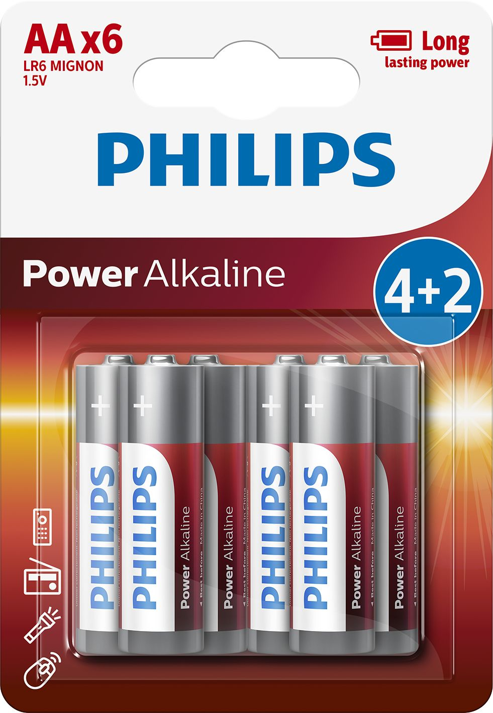 Philips Power Alkaline Batteri LR6P6BP/10