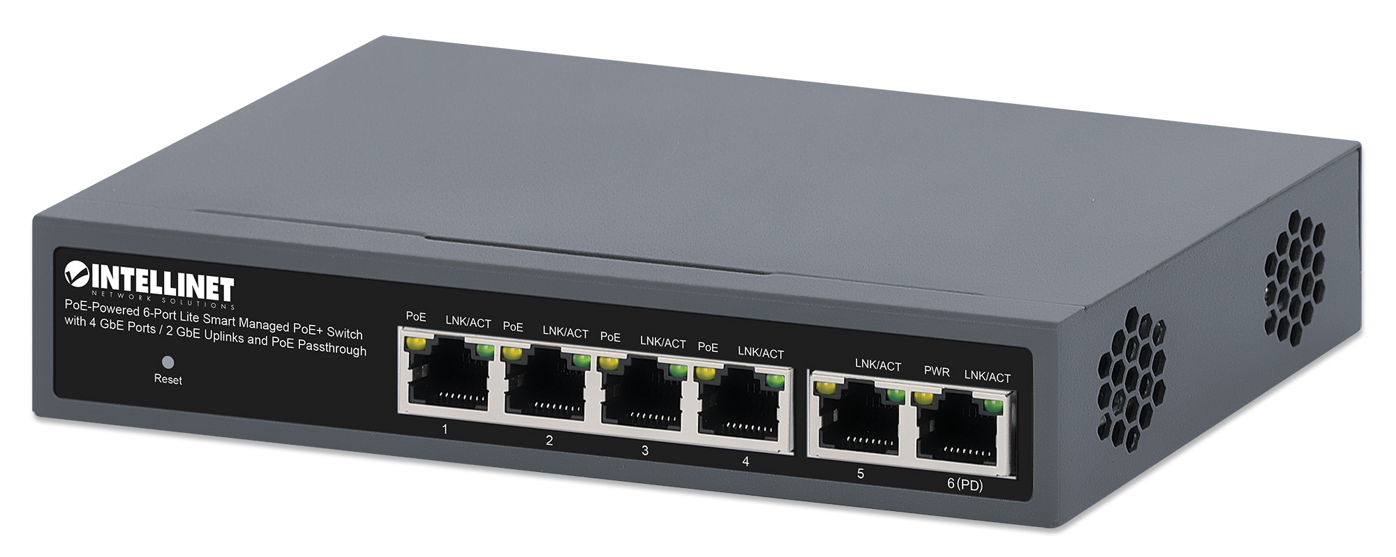 Intellinet 562034 netværksswitch Administreret Gigabit Ethernet (10/100/1000) Strøm over Ethernet (PoE) Sort