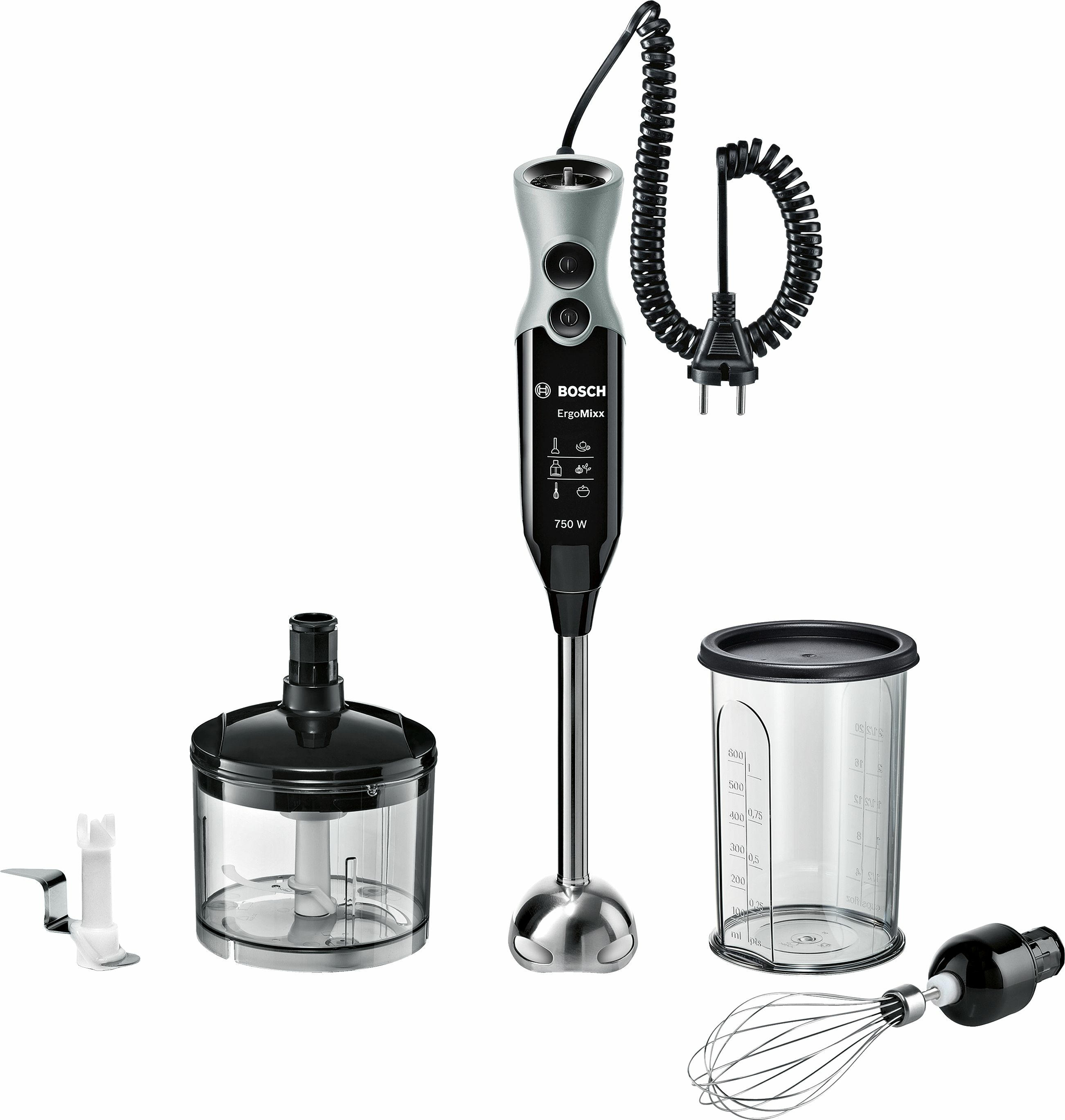 Bosch MSM67170 blender Nedsænkning blender 750 W Sort, Sølv