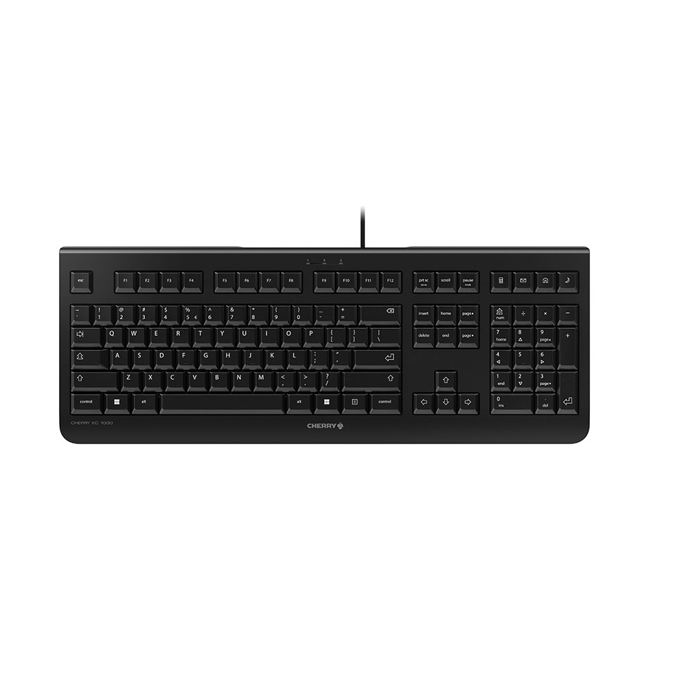 CHERRY KC 1000 tastatur Kontor USB QWERTY US engelsk Sort